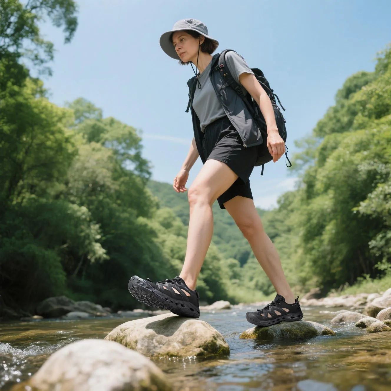 HUMTTO Women's Amphibious Closed Toe Hiking Sandals Quick-Dry Water Shoes Non-Slip Athletic Adjustable Outdoor Fisherman Summer Beach Walking Travel Sandals