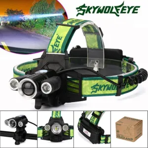 Hunting 30W 15000LM 3*XM-L LED Headlamp Flashlight 18650 Battery LED flashlight Aluminum  Protable Light N28