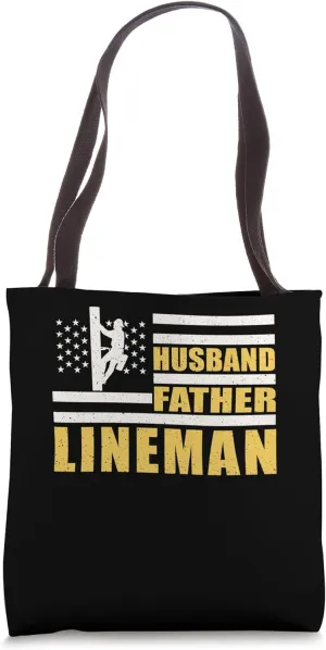 Husband Father Lineman Tower Climber Fathers Day Tote Bag