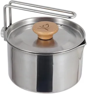 HXBER Stainless Steel Kettle Outdoor Camping Pot Portable Mountaineering Trekking Cooking Tool Travel Hiking Cookware Equipment