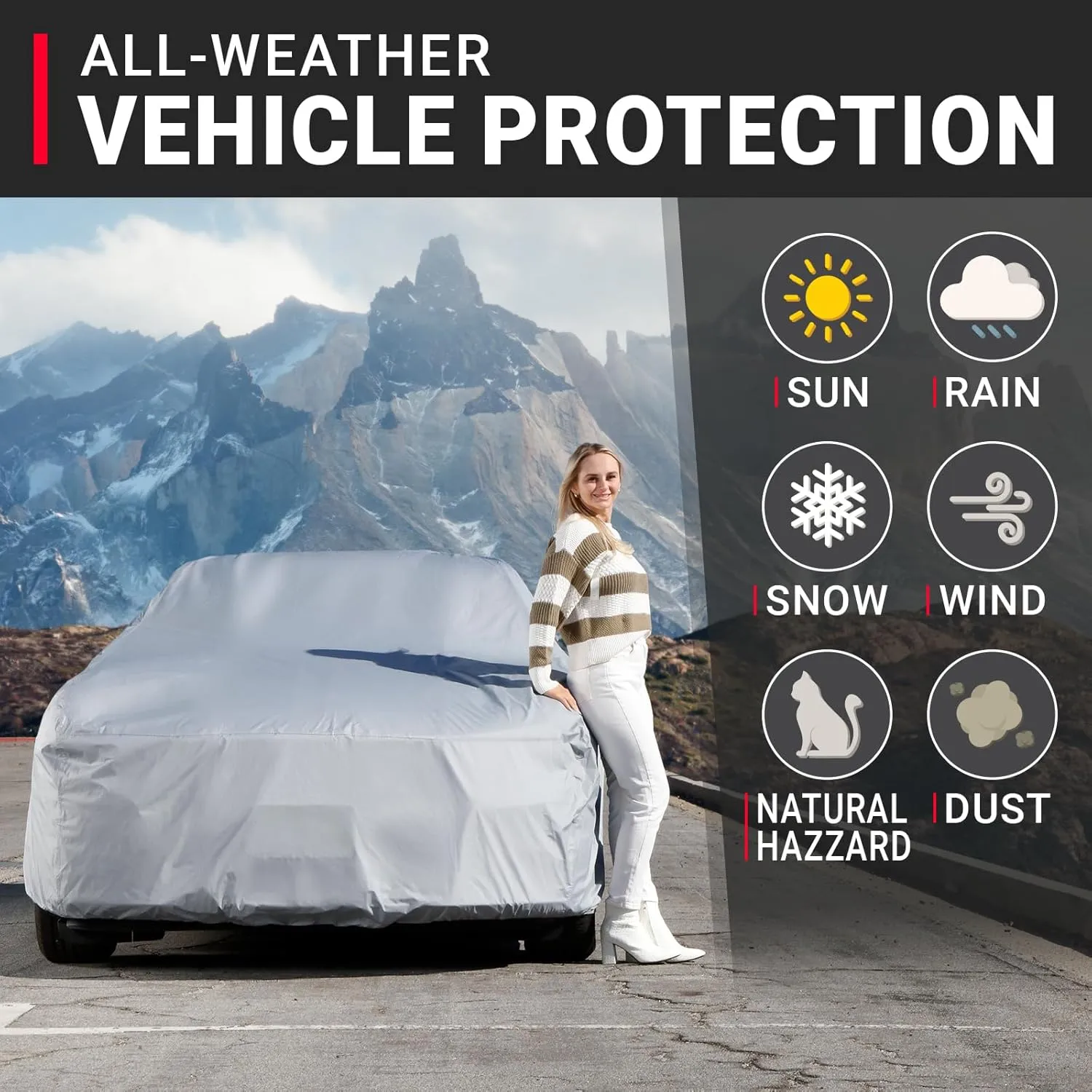 iCarCover Premium Car Cover for 1967-1976 Dodge Dart Heavy Duty Waterproof All Weather Automobiles Custom Fit Indoor Outdoor UV Snow Protection Covers with Straps and Bag