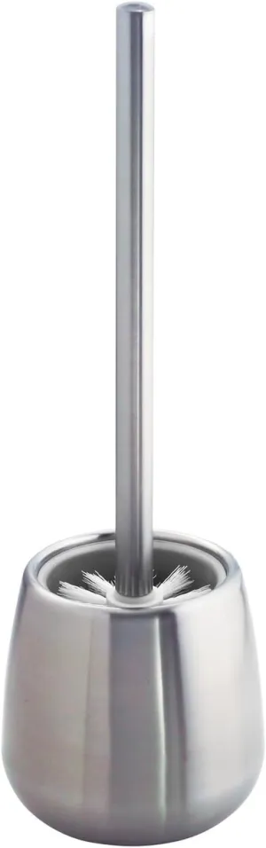 iDesign Forma Brizo Toilet Bowl Brush and Holder for Bathroom Storage - Brushed Stainless Steel