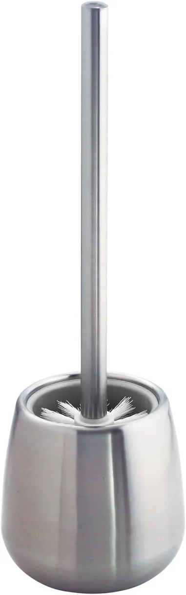 iDesign Forma Brizo Toilet Bowl Brush and Holder for Bathroom Storage - Brushed Stainless Steel