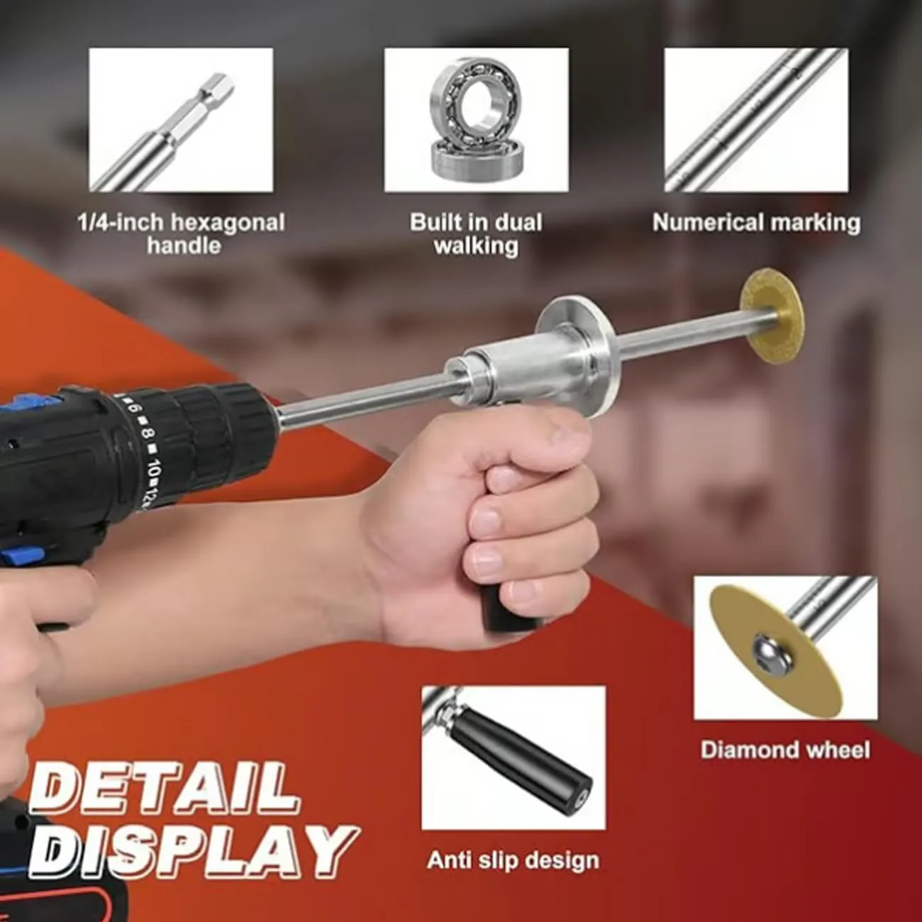 inside pvc pipe cutter for drill, adjustable steel precision cutting tool, Stainless Steel Plumbing Drill, Suitable for Finishing Plastic Channels for Workshops and Gardens (1pcs, 5wheels)