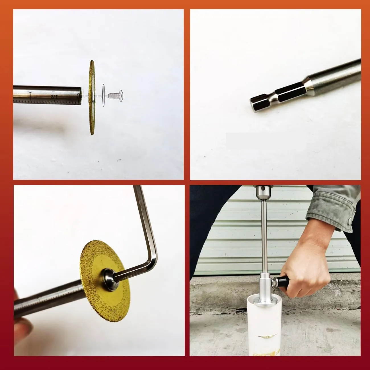 inside pvc pipe cutter for drill, adjustable steel precision cutting tool, Stainless Steel Plumbing Drill, Suitable for Finishing Plastic Channels for Workshops and Gardens (1pcs, 5wheels)