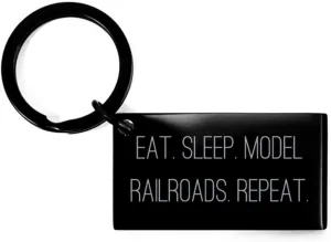 Inspire Model Railroads Gifts, Eat. Sleep. Model Railroads. Repeat, Fun Birthday Keychain Gifts for Friends from Friends, Model Trains, Train Sets, Toy Trains, Model Railroad layouts