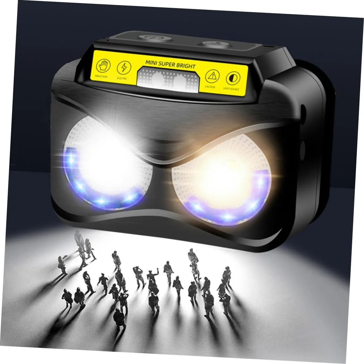Intelligent Sensor Headlamp Flashlight Lanterns Headlights for Warmers Bright Headlamp Torch Rechargeable Headlamp LED Headlamps Rechargeable Lamp Battery Emergency Batteries Abs