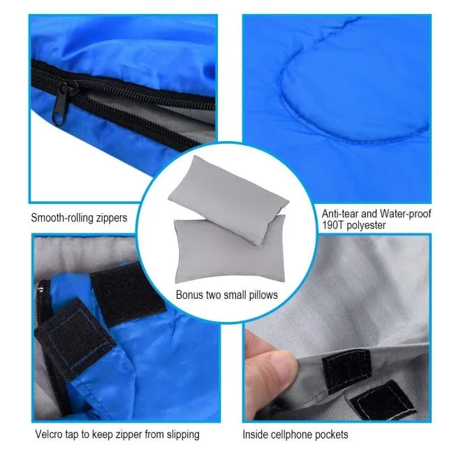 International tracking Pillows with Sleeping Bag Resilient 2-Person