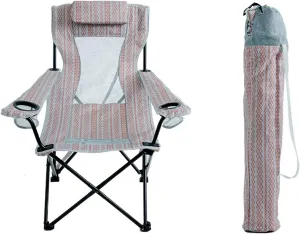 IRYZE Outdoor Chair Folding Camping Chair Folding Beachchair with Carrying Bag Portable Heavy Duty Fishing Seat Lazy Lounge Chair Backrest Mesh Lunch Break Stool Camping Chair Foldable Chair
