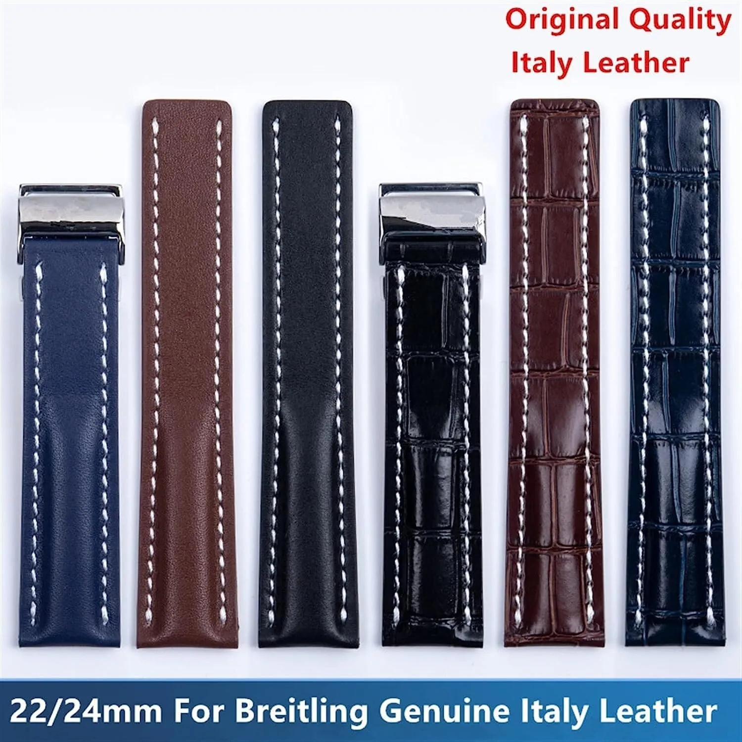 Italy Genuine Leather watch band for Breitling Premier B01 Colt Chronograph Avenger AVIATOR Strap with 316L Stainless Steel buckle 22/24mm