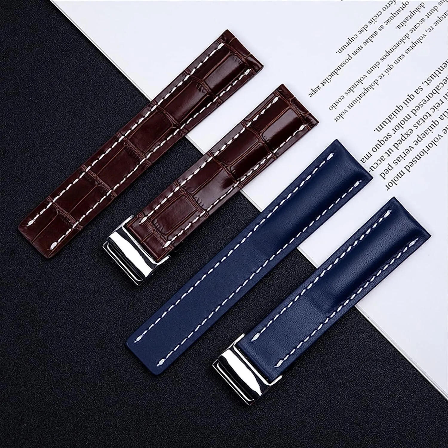 Italy Genuine Leather watch band for Breitling Premier B01 Colt Chronograph Avenger AVIATOR Strap with 316L Stainless Steel buckle 22/24mm