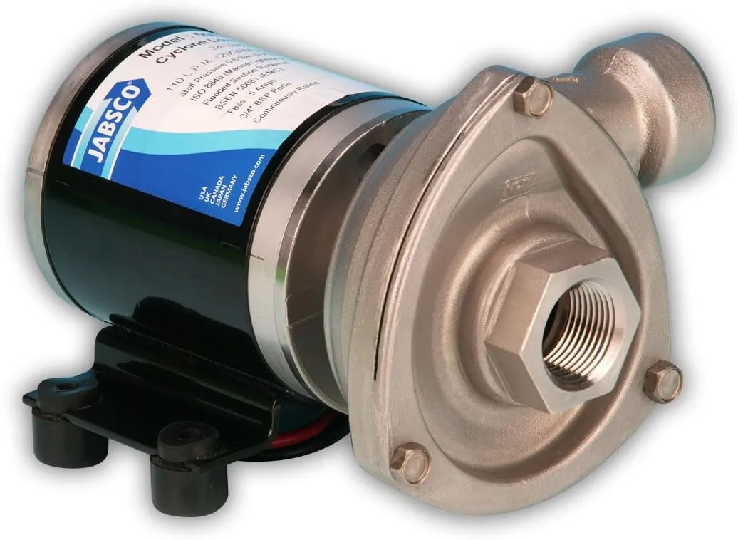 Jabsco 50840 Series Marine High Flow, Low Pressure Cyclone Centrifugal Pump, 29.7 GPM