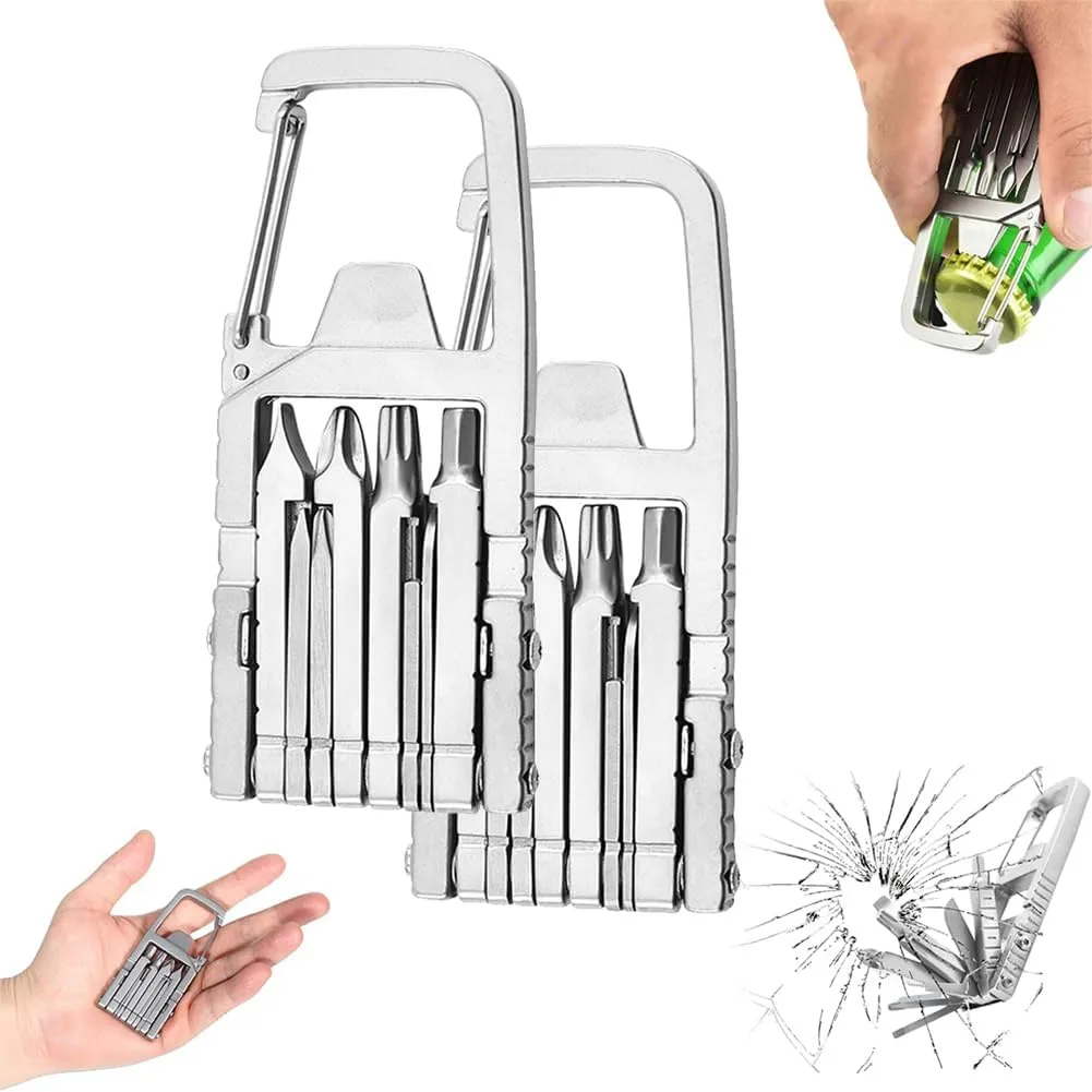 Jawbreaker - Jawbreaker Mini Tool, Foldable Jaw Breaker Mini Tool, Mini Multi Tool Compact Pocket Size, 12 in 1 Multi Function Tool with Needle Nose Pliers, Keychain, Bottle Opener (2PCS)