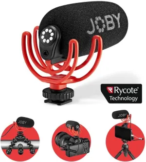 JOBY Wavo On-Camera Vlogging Compact Microphone Super Cardioid Pattern with Rycote Duo-Lyre for Smartphone, CSC, Mirrorless, Vlogging, Youtuber, Podcast, IRL, Content Creators
