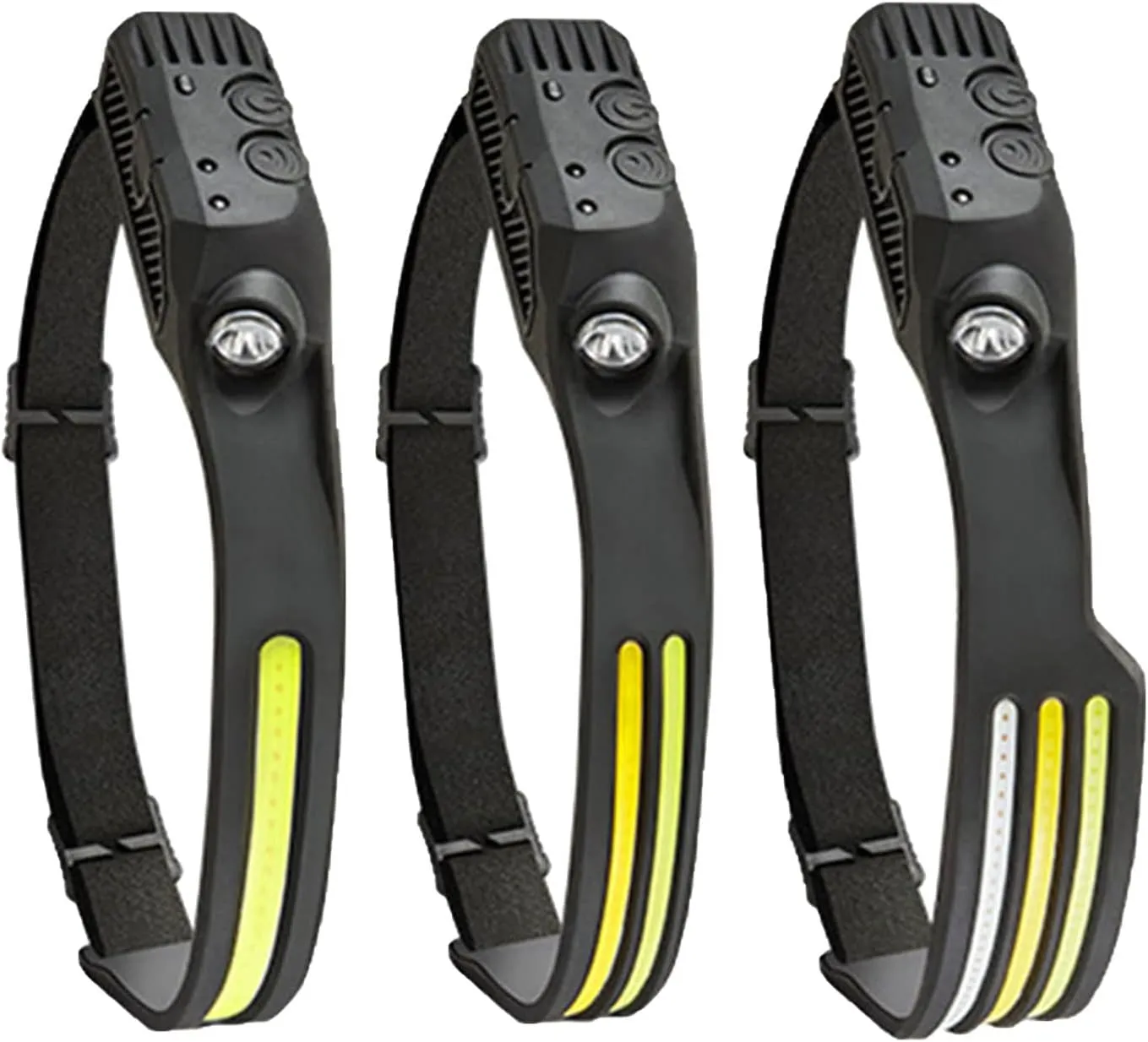 JOJOCY 3PCS LED Headlamp Rechargeable COB P30 Head Lamp Sensor Mode 260° Wide Beam 1000LM Waterproof Head Light Flashlight for Camping Accessories