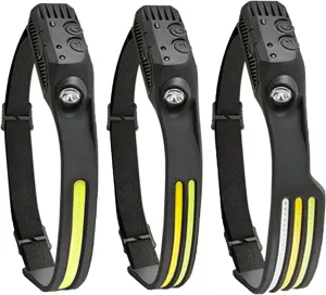 JOJOCY 3PCS LED Headlamp Rechargeable COB P30 Head Lamp Sensor Mode 260° Wide Beam 1000LM Waterproof Head Light Flashlight for Camping Accessories