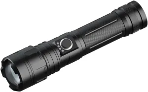 jojofuny Led Flashlight Chrome Housing Telescopic Zoomable Rechargeable Multi-Function Charger for Camping and Hiking