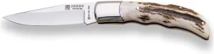 Joker Pocket knife Pointer NC08 with deer horn handle, MOVA blade 3.5 in., 110 gr, stainless steel ferrule, with lock, tool for fishing, hunting, camping and hiking