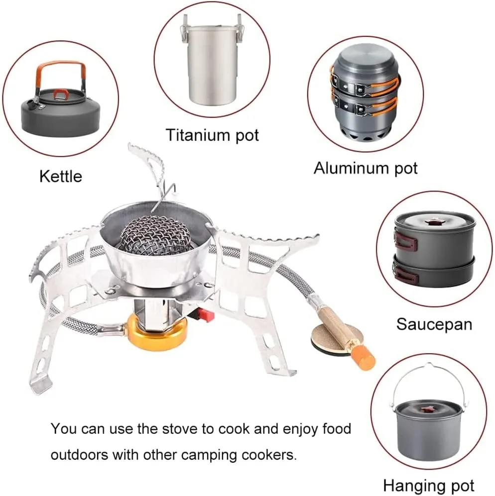 JSEIAJB Camping Gas Stove Windproof Portable Outdoor Backpack Stove Folding Lighter Tourist Equipment for Hiking Cooking