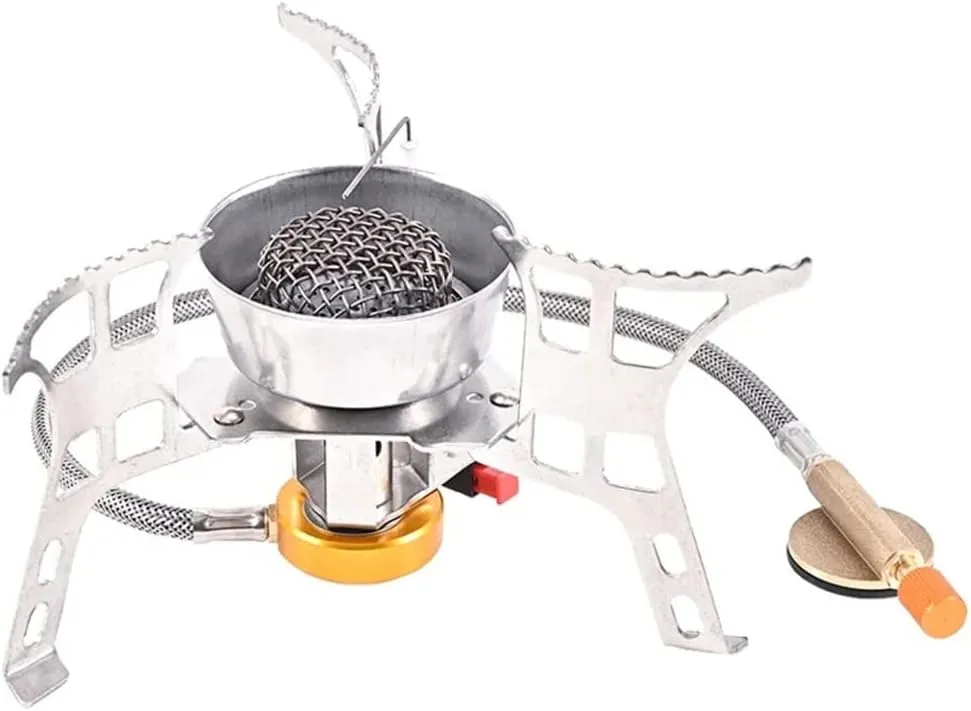 JSEIAJB Camping Gas Stove Windproof Portable Outdoor Backpack Stove Folding Lighter Tourist Equipment for Hiking Cooking