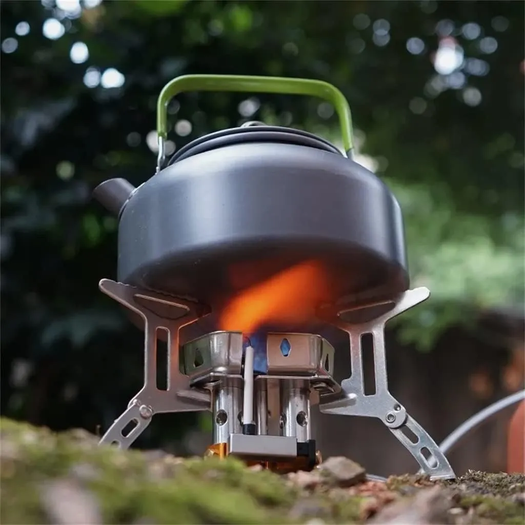JSEIAJB Outdoor Portable Three Stove Camping Windproof Stove Camping Picnic Burner Outdoor Foldable Gas Stove