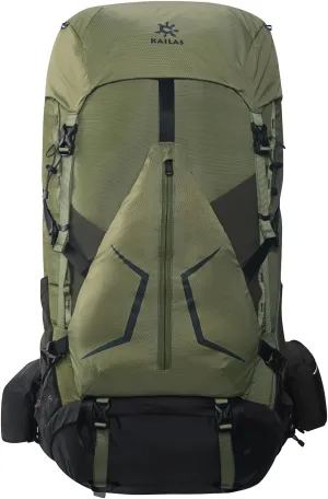 KAILAS RIDGE III 65 5L Hiking Backpack Trekking Daypack Outdoor Backpacking Waterproof Lightweight Internal Frame Backpack for Traveling Camping with Rain Cover Leaf Green S