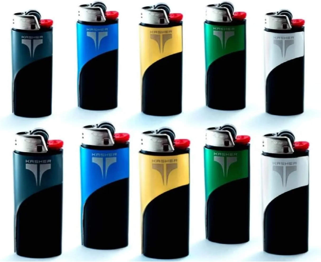 Kasher Classic Lighter Tool Without Lighter - Stainless Steel, Lightweight, Durable Construction, Portable - Fits Any Lighter - Usage as Cutter for Opening Packages - 0.8mm Thick - Pack of 10