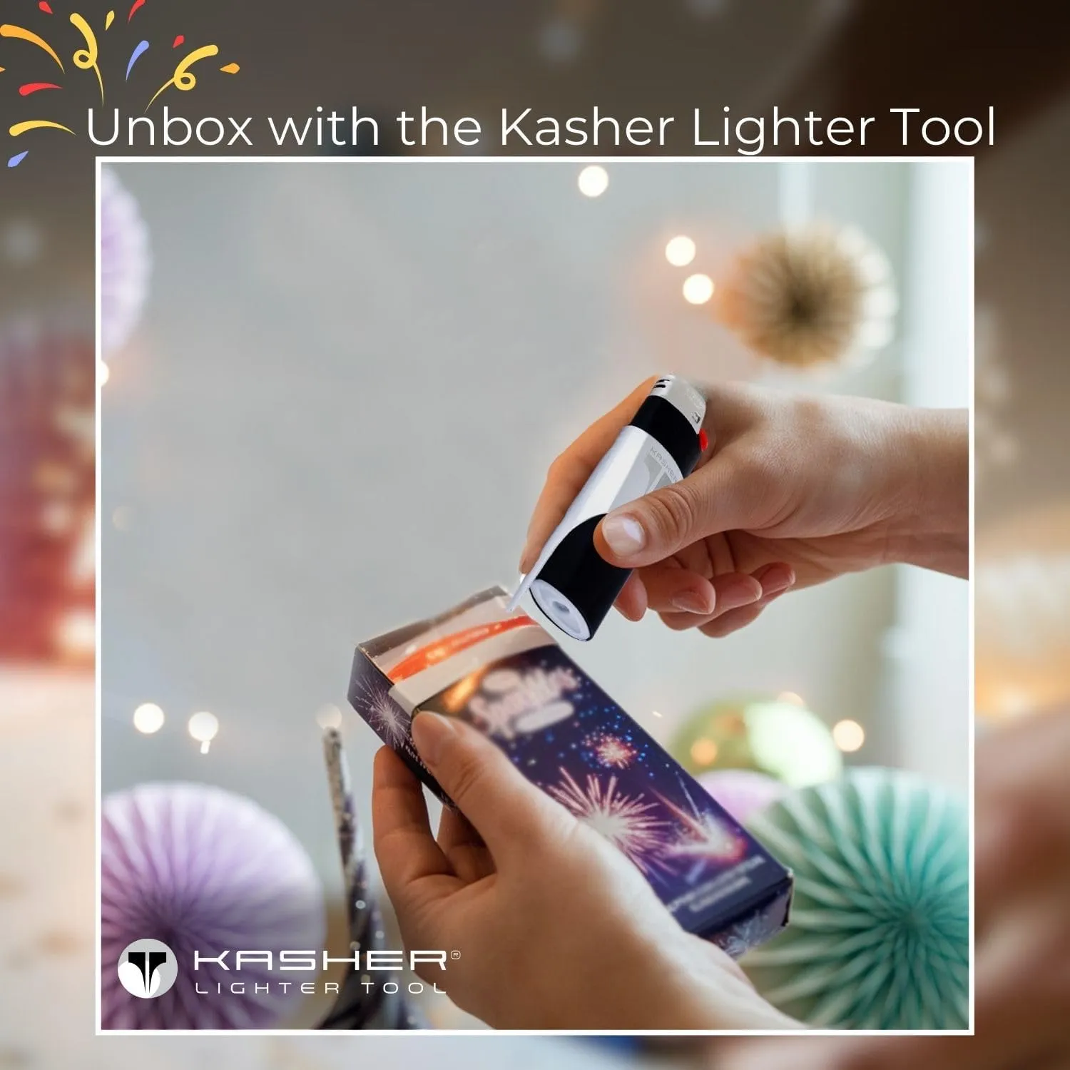 Kasher Classic Lighter Tool Without Lighter - Stainless Steel, Lightweight, Durable Construction, Portable - Fits Any Lighter - Usage as Cutter for Opening Packages - 0.8mm Thick - Pack of 5