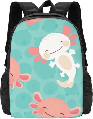 Kawaii Axolotl Lightweight Packable Backpack Travel Casual Large Capacity Daypack Foldable Backpack For Men Women