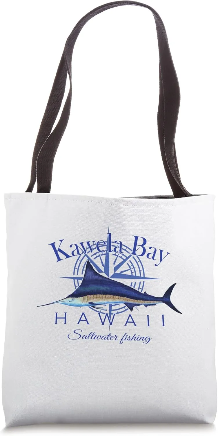 Kawela Bay Hawaii Sailfish Billfish Marlin Saltwater Tote Bag