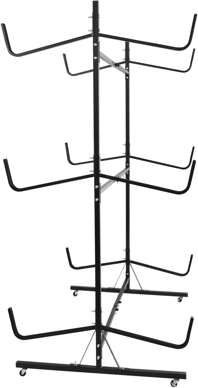 Kayak Stand,Freestanding Kayak Holder with Lockable Wheels - Width Adjustable Canoe Rack for Dock, Garage, Shed, Indoor, Outdoor Use