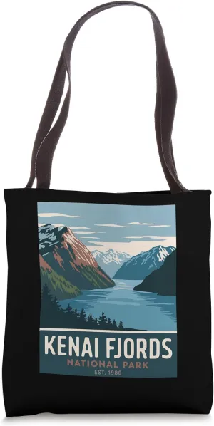 Kenai Fjords National Park Vintage Camping Hiking Men Women Tote Bag