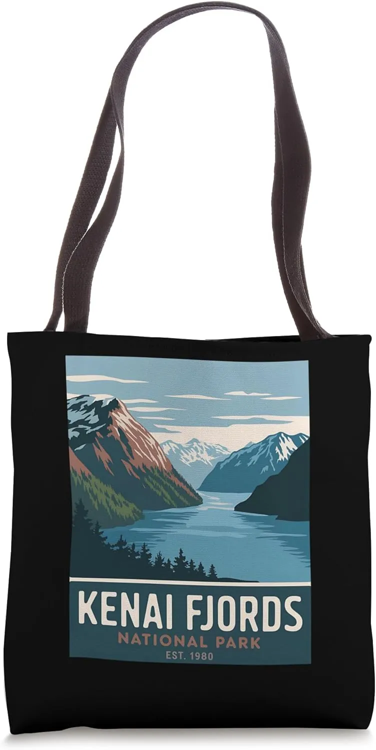 Kenai Fjords National Park Vintage Camping Hiking Men Women Tote Bag