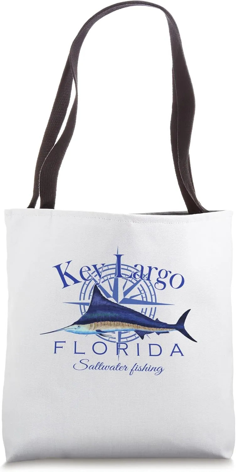 Key Largo Florida Sailfish Billfish Saltwater Fishing Tote Bag