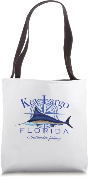 Key Largo Florida Sailfish Billfish Saltwater Fishing Tote Bag