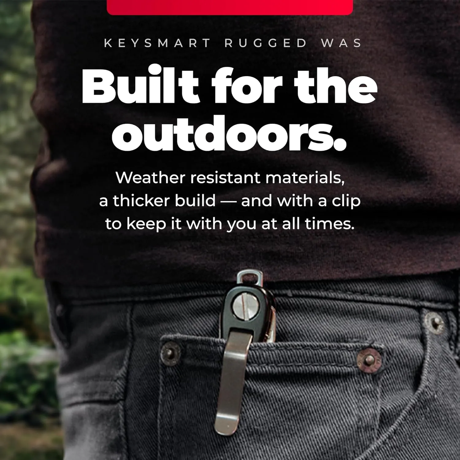 KeySmart Rugged - Multi-Tool Key Holder with Bottle Opener and Pocket Clip (up to 14 Keys, Black)