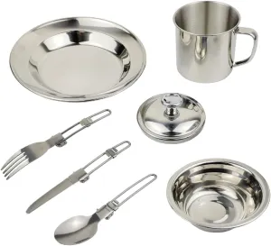 KICHOUSE 1set Camping Tableware Portable Cooking Equipment for People Cookware for Outdoor Picnics Camping Hiking and More