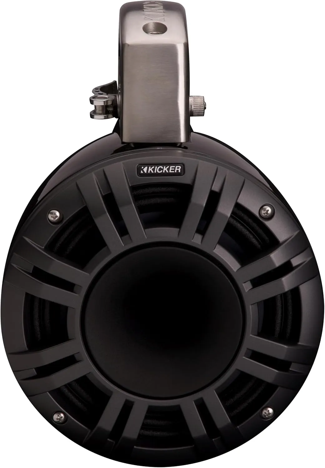 Kicker 51KMTCXL8 8" RGB LED Horn Loaded Compression Driver Marine Tower Speakers, Pair, Black