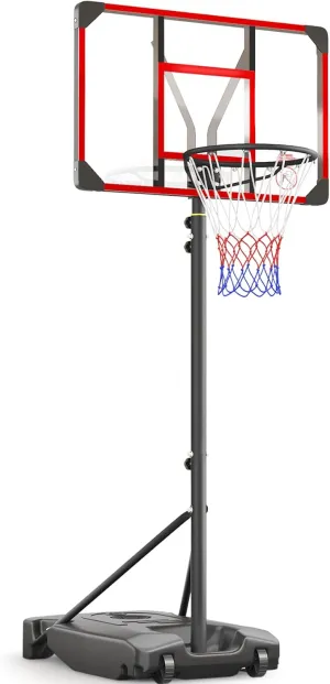 Kids Basketball Hoop Outdoor 4.82-8.53ft Adjustable, Portable Basketball Hoops & Goals for Kids/Teenagers/Youth in Backyard/Driveway/Indoor, with Enlarged Base and PC Backboard