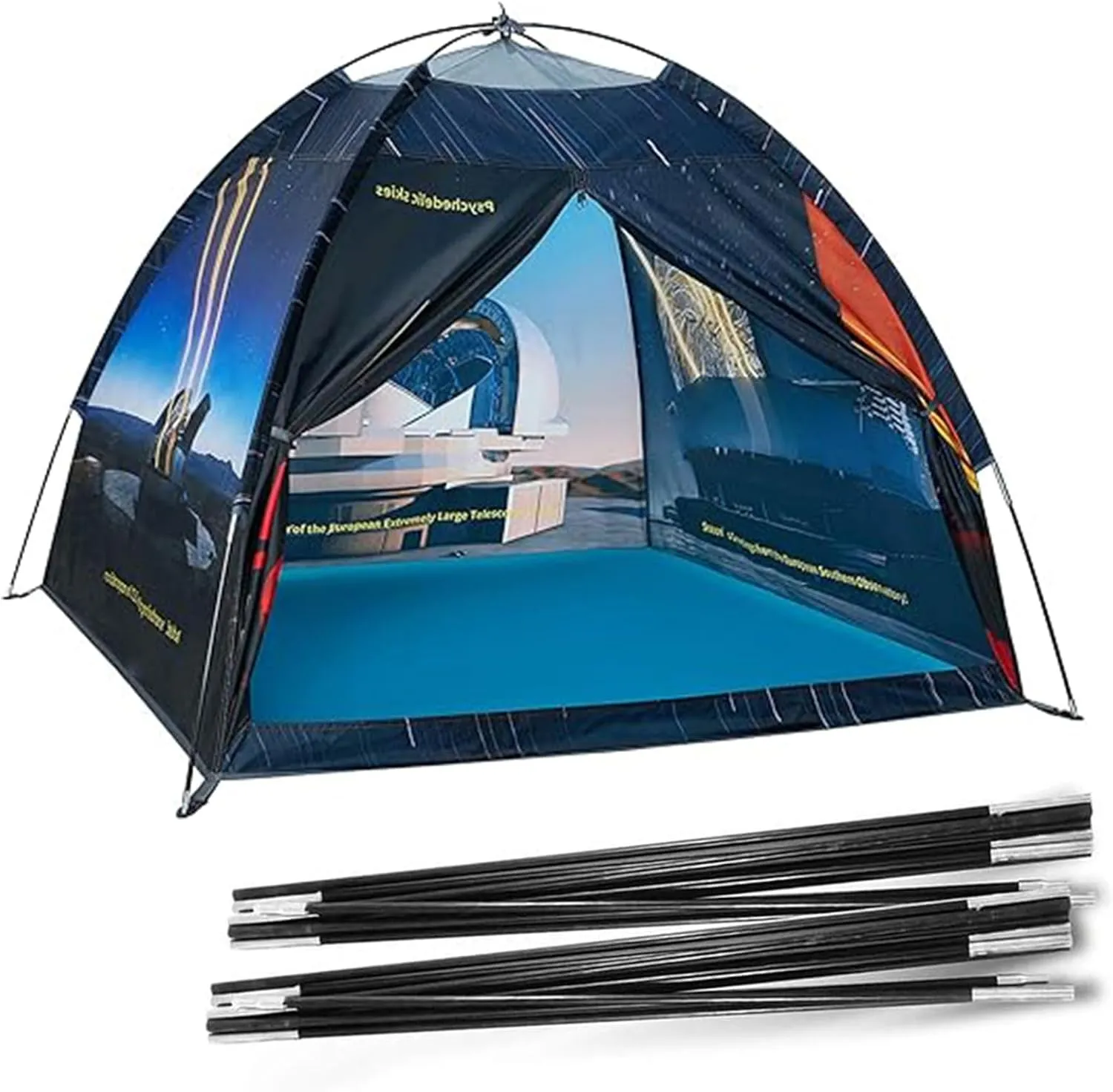Kids Play Tent Poles 60”*60”*44” Replacement Poles for Child Tent Fiberglass Poles for Space World/Galaxy/Observatory/Dinosaur Style,Length 132"