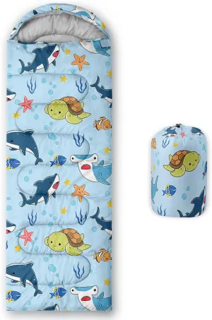 Kids Sleeping Bag for Boys Girls,Basketball Print-Lightweight Warm Portable Outdoor Indoor-Waterproof Cold Weather Resistant Sleeping Bag for Camping Hiking