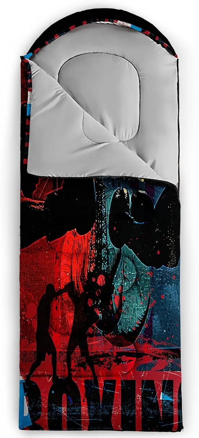 Kids Sleeping Bag for Boys Girls,Cartoon Dinosaur Print-Lightweight Warm Portable Outdoor Indoor-Waterproof Cold Weather Resistant Sleeping Bag for Camping Hiking