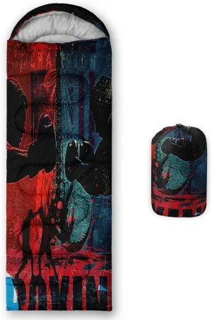 Kids Sleeping Bag for Boys Girls,Cartoon Dinosaur Print-Lightweight Warm Portable Outdoor Indoor-Waterproof Cold Weather Resistant Sleeping Bag for Camping Hiking