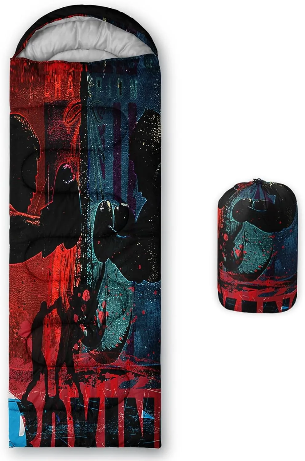 Kids Sleeping Bag for Boys Girls,Cartoon Dinosaur Print-Lightweight Warm Portable Outdoor Indoor-Waterproof Cold Weather Resistant Sleeping Bag for Camping Hiking