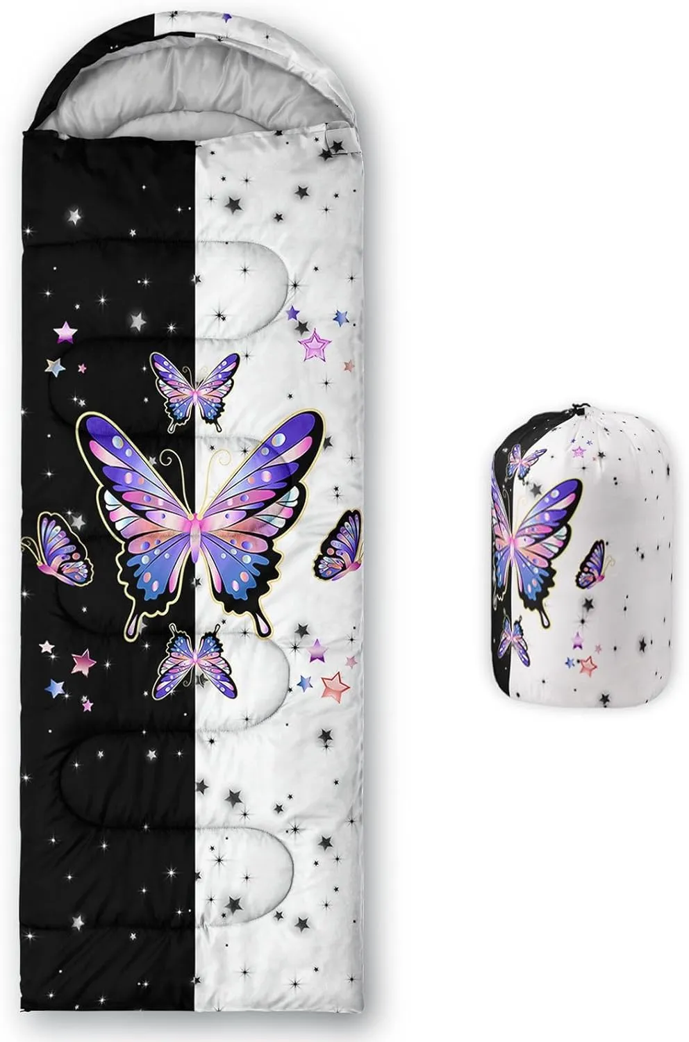 Kids Sleeping Bag for Boys Girls,Cartoon Dinosaur Print-Lightweight Warm Portable Outdoor Indoor-Waterproof Cold Weather Resistant Sleeping Bag for Camping Hiking