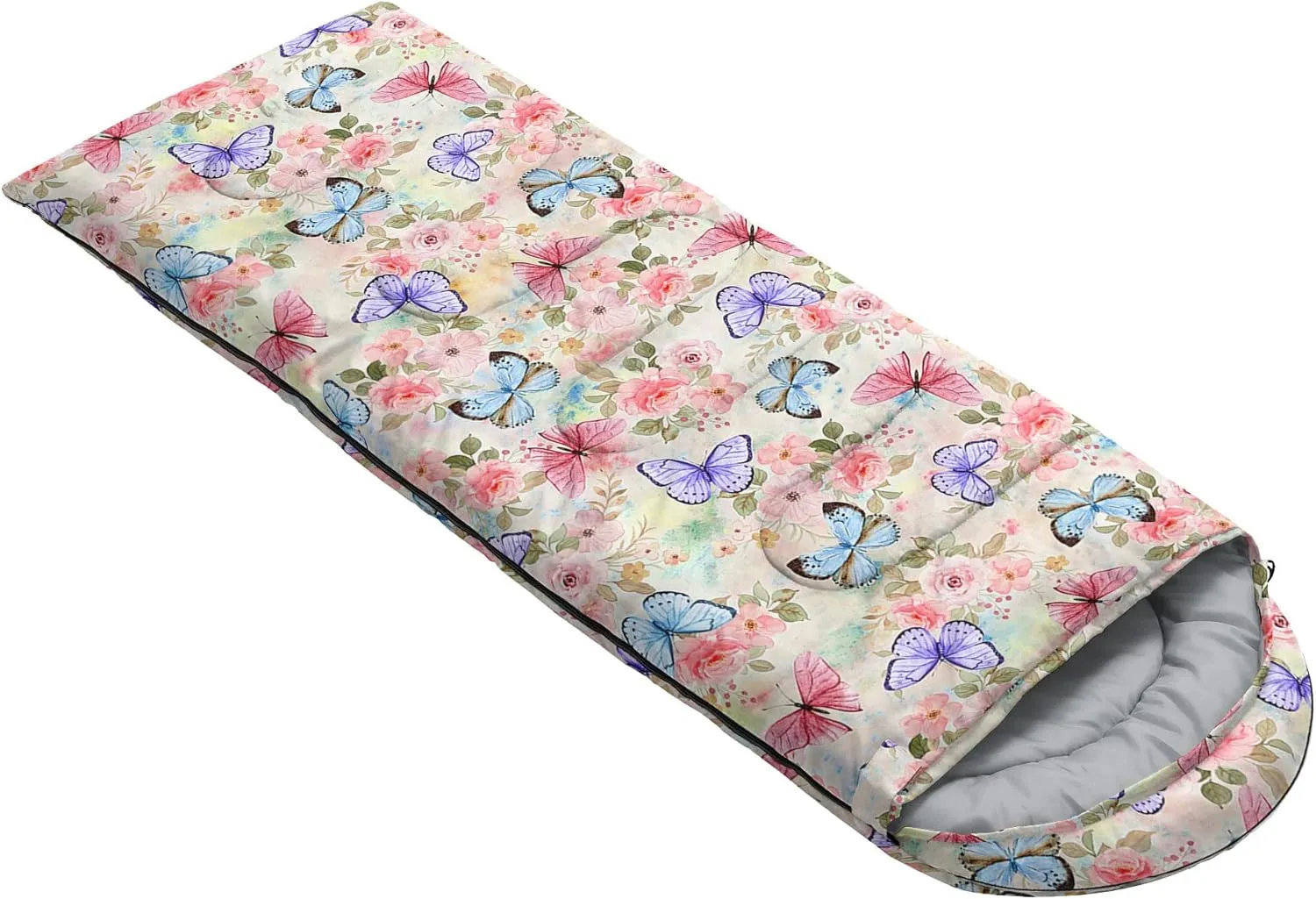 Kids Sleeping Bag for Boys Girls,Rocket Astronaut Moon Print-Lightweight Warm Portable Outdoor Indoor-Waterproof Cold Weather Resistant Sleeping Bag for Camping Hiking