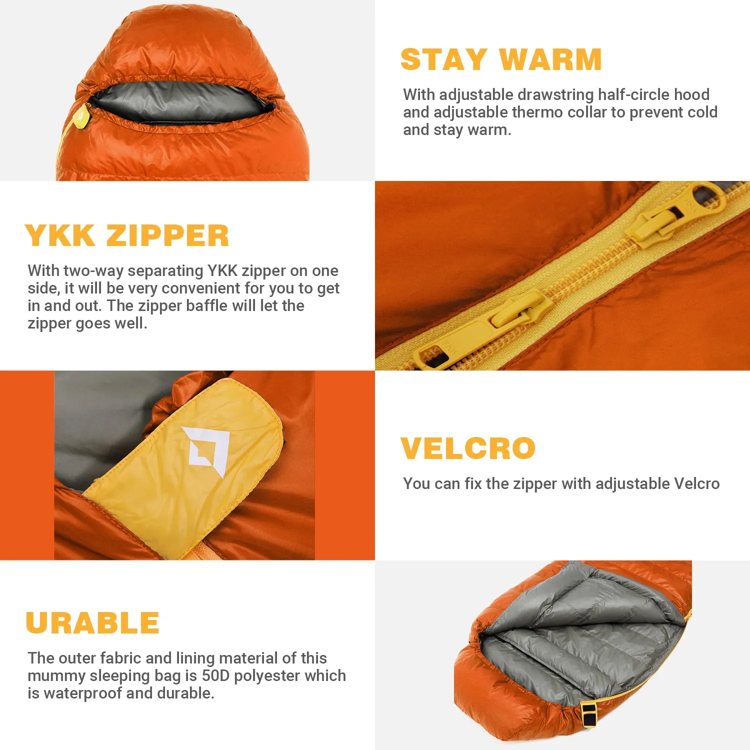 KingCamp FAVOURER 425 Hooded Rectangular Sleeping Bag