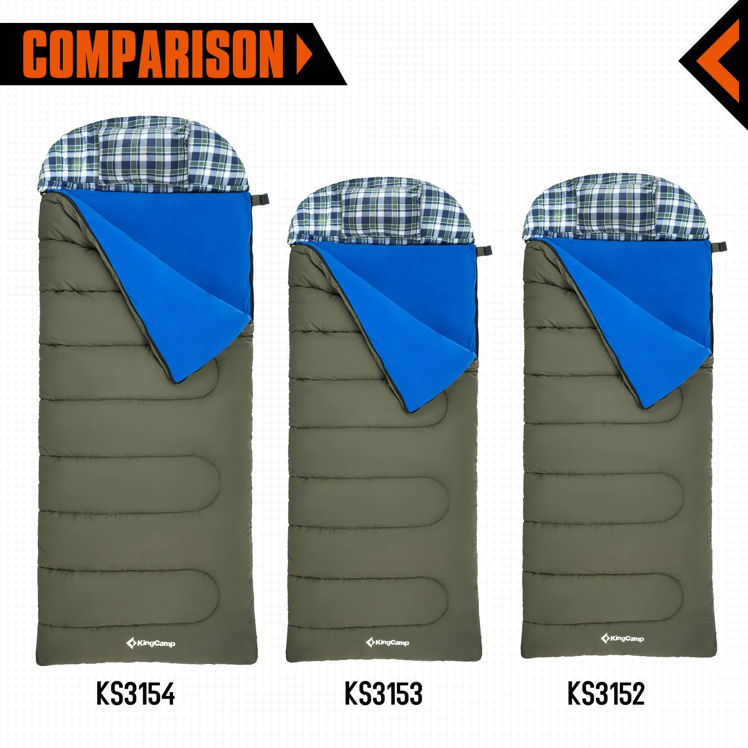 KingCamp FOREST 400 Hooded Rectangular Sleeping Bag