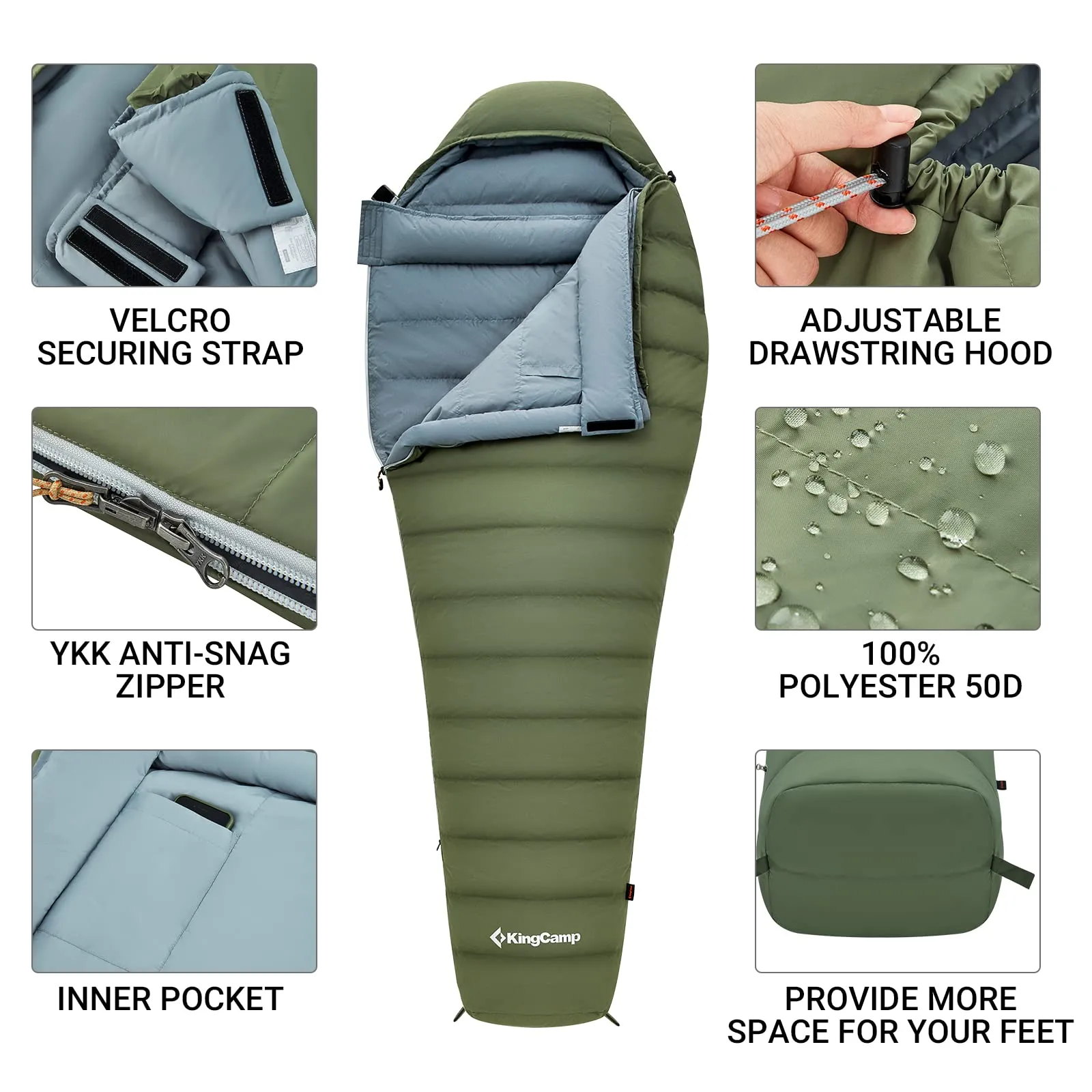 KingCamp PROTECTOR 600 Down Sleeping Bag-Mummy