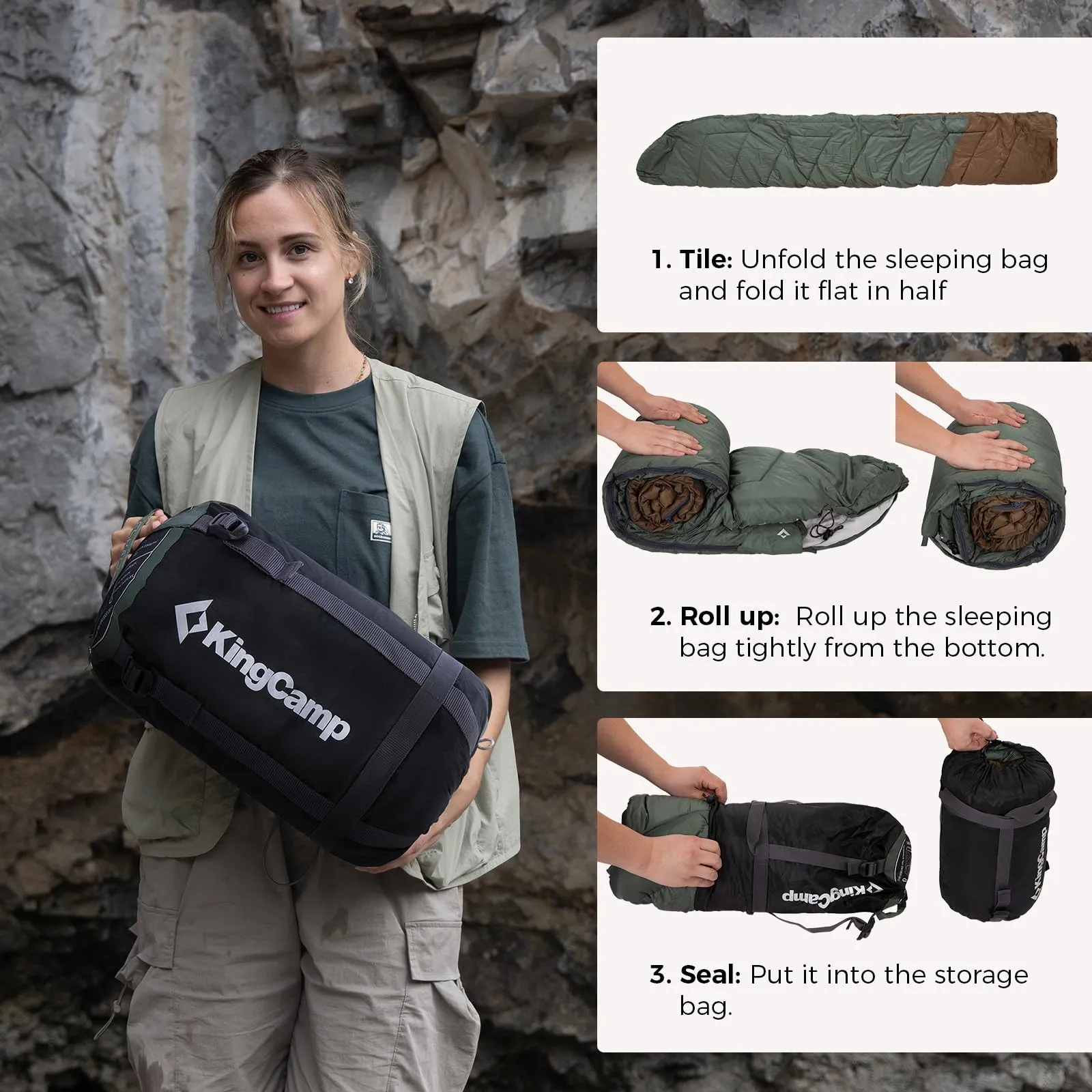 KingCamp RADAR 250 Sleeping Bag-Envelope With Hood